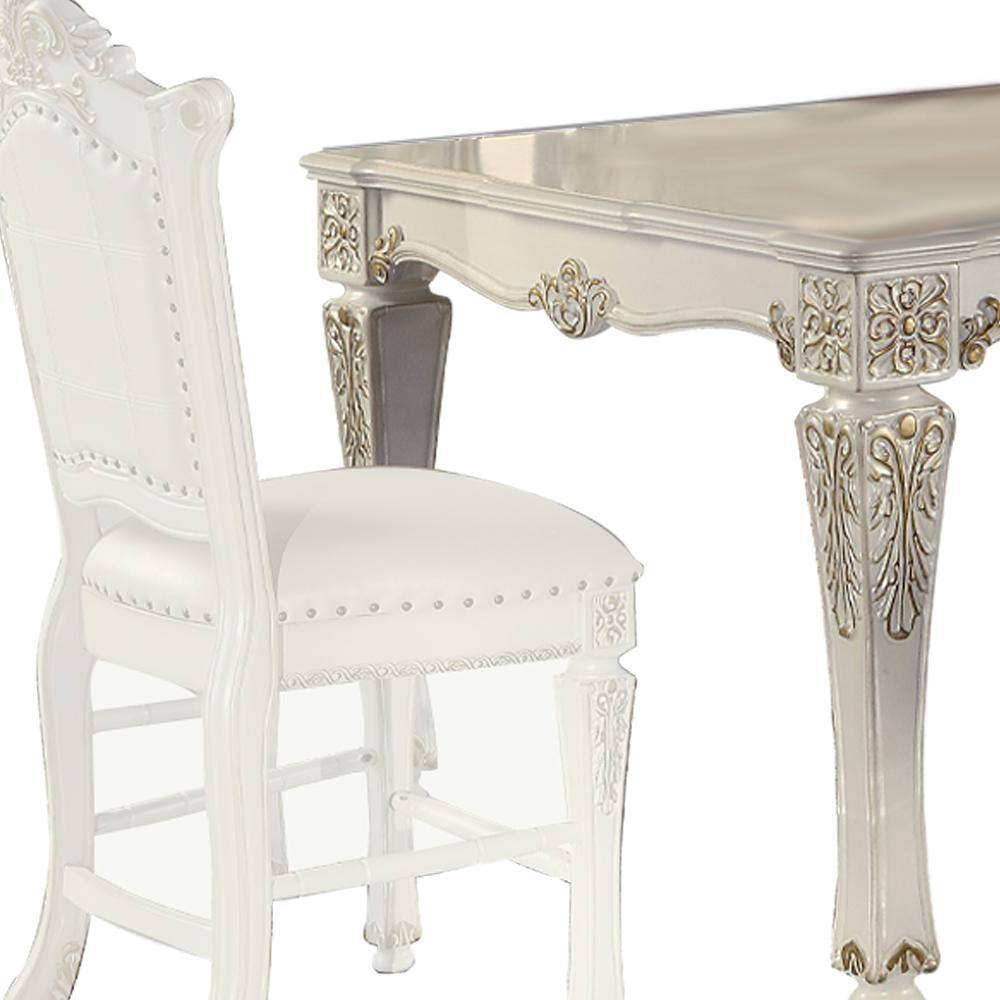Dresden Bone White 55" Square Counter Height Dining Table