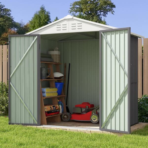 Patiowell 6 ft. W x 4 ft. D Outdoor Storage Gray Metal Shed