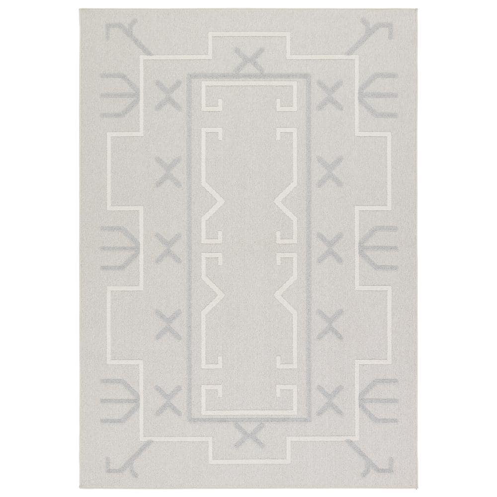 VIBE BY JAIPUR LIVING Kasinda 8 ft. x 10 ft. Gray/Cream Tribal Indoor