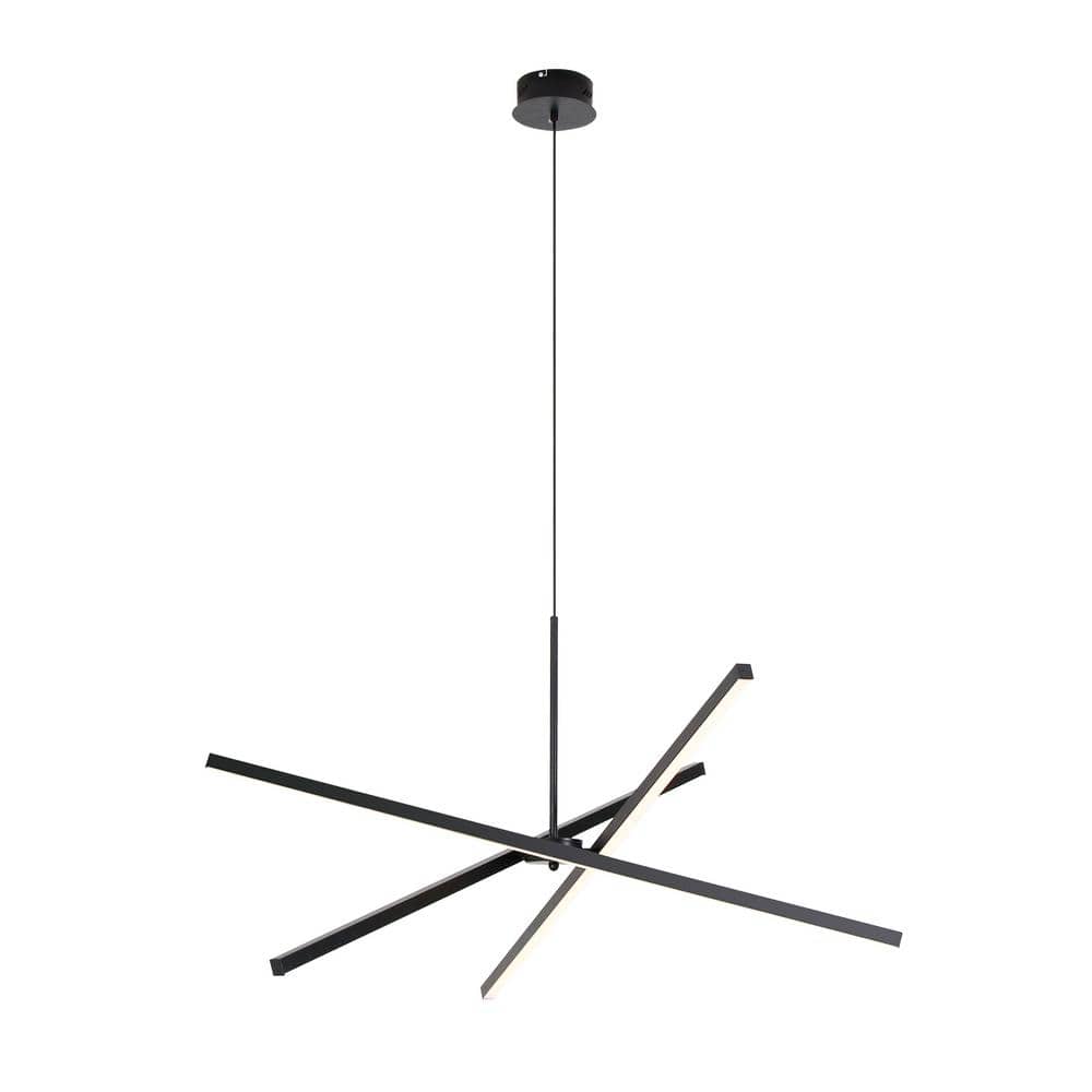 30-Watt 3-Lights Integrated LED Black Spunik Chandelier, LED 3000K Triac Dimmable (Triac Switch Not Include) price history on PriceWatchPro