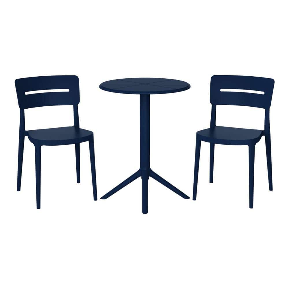 WESTIN OUTDOOR Frond and Form Outdoor Patio Modern HDPE Plastic 3-Piece ...