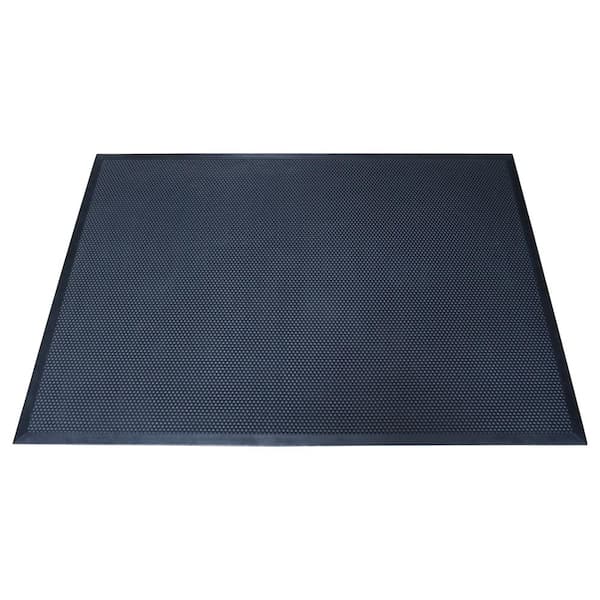 Black 31 in. x 35 in. Rubber Outdoor Playground Slide Landing Mat