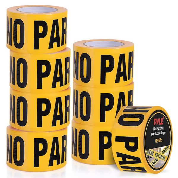 Pyle 8-Pieces 200 Meters Long Tape Roll Suitable for Wide Range of Applications Safety Caution Tape Set (Black and Yellow)