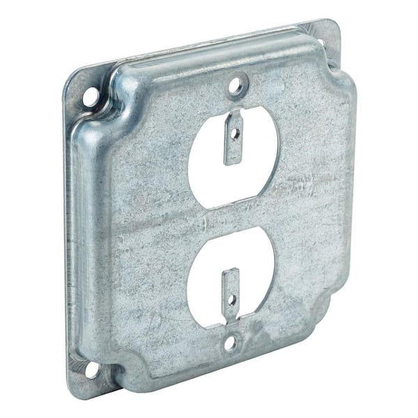 4 in. Square Industrial Surface Cover, 1/2 in. Raised - Duplex (50-Pack)
