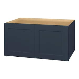 Avondale 36 in. W x 24 in. D x 18 in. H Ready to Assemble Plywood Shaker Wall Bridge Kitchen Cabinet in Ink Blue