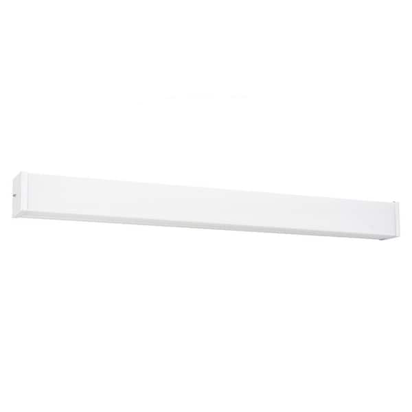 Generation Lighting Multi-Volt Ceiling/Wall Mount Collection 2-Light White Square Fluorescent Strip Light