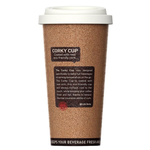 Life Story Corky Cup 16 oz. Brown ABS Plastic Reusable Insulated