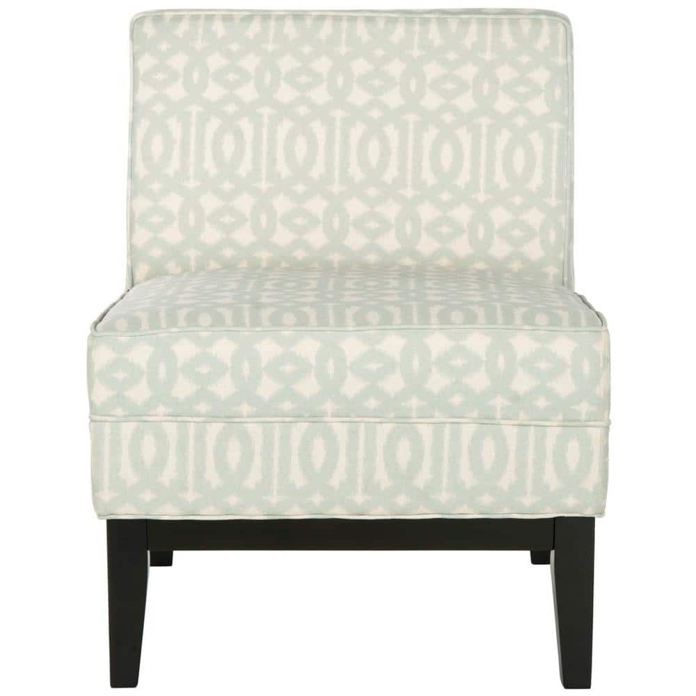 Gray Geometric Patterned Birch Wood Slipper Chair