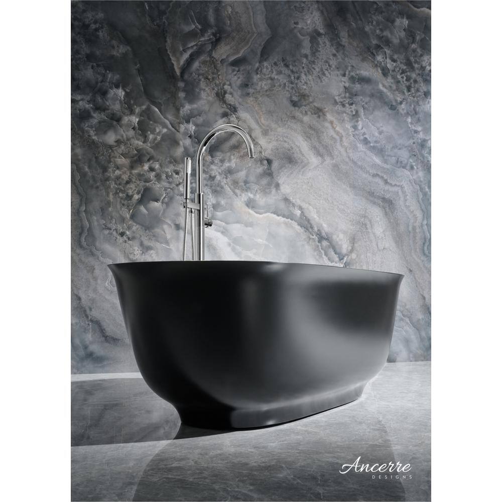 Fiore 67'' Matte Black Acrylic Freestanding Bathtub