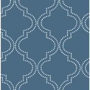 Tetra Blue Quatrefoil Paper Strippable Roll Wallpaper (Covers 56.4 sq. ft.)