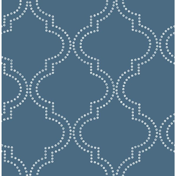 A-Street Prints Tetra Blue Quatrefoil Paper Strippable Roll Wallpaper (Covers 56.4 sq. ft.)