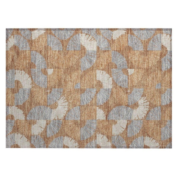 Chantille Machine Washable Indoor/Outdoor Abstract ACN2462 Paprika 2 ft. x 3 ft. Accent Rug