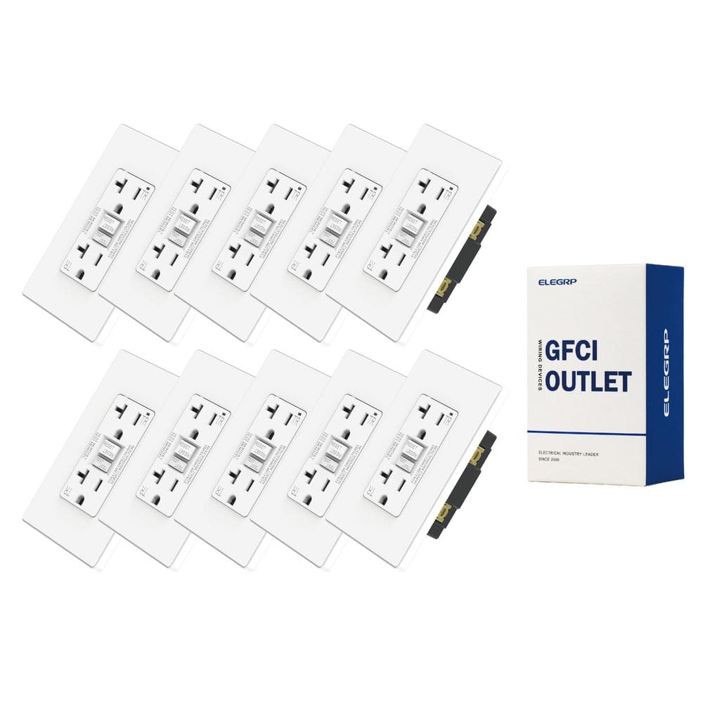 20 AMP 125-V Duplex Tamper Resistant Self-Test GFCI Outlet, with Screwless Wall Plate, UL&CUL Certified, White (10-Pack) price history on PriceWatchPro