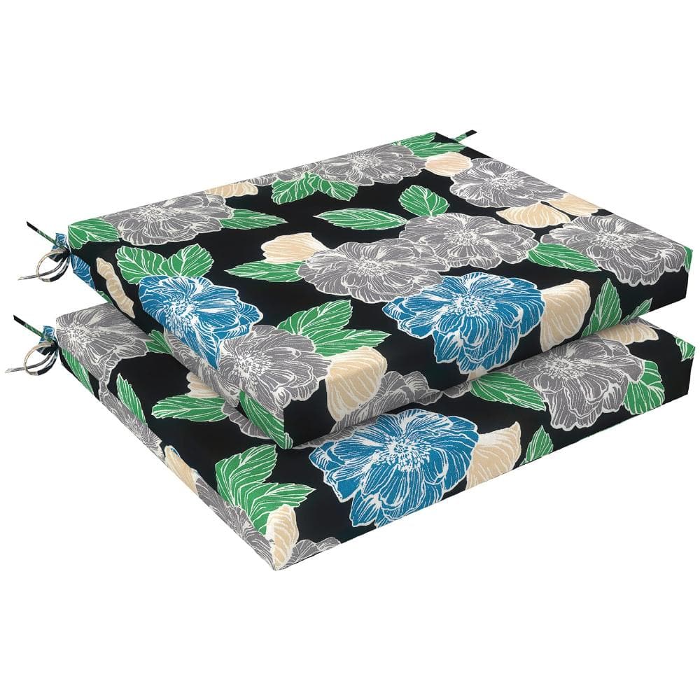 18.5 x 16 x 2 in. Outdoor Seat Cushions with Ties, Water-Repellent Patio Chair Pads, Peony Garden, 2-Pack price history on PriceWatchPro