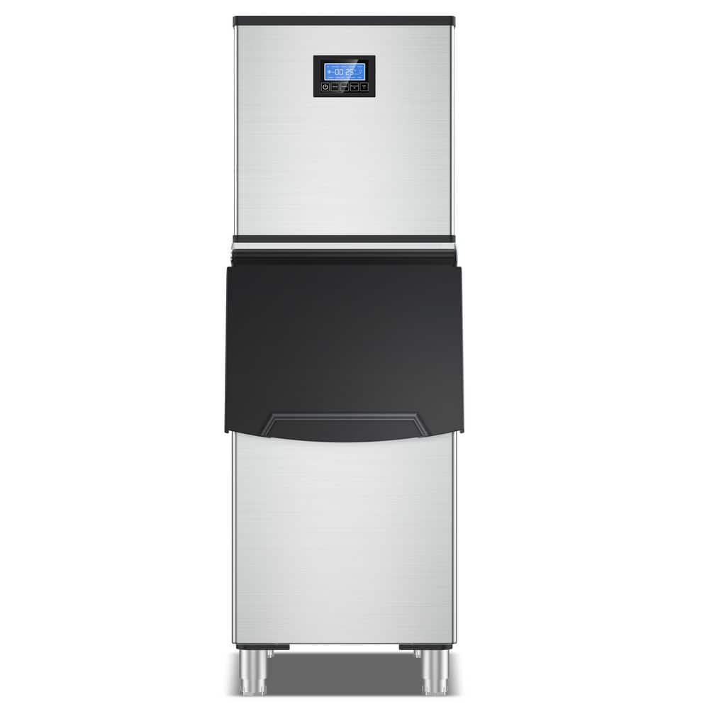 20.28 in. 500 lbs./Day Full Size Cubes Commercial Freestanding Ice Maker, 200 lbs. Storage in Stainless Steel,Self-Clean