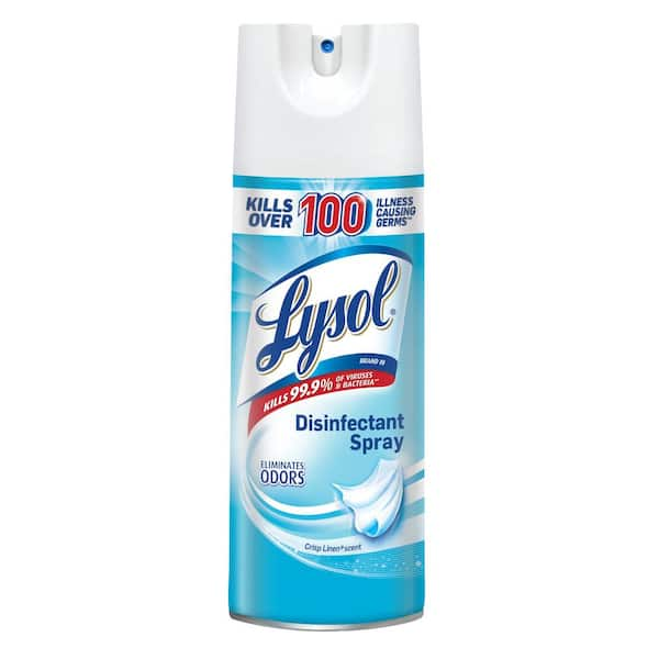 Lysol 12.5 oz. Crisp Linen Disinfectant Odor Absorber Eliminator Spray ...