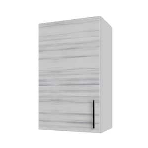 Miami White Wash Matte 18 in. x 30 in. x 12 in. Flat Panel Stock Assembled Wall Kitchen Cabinet