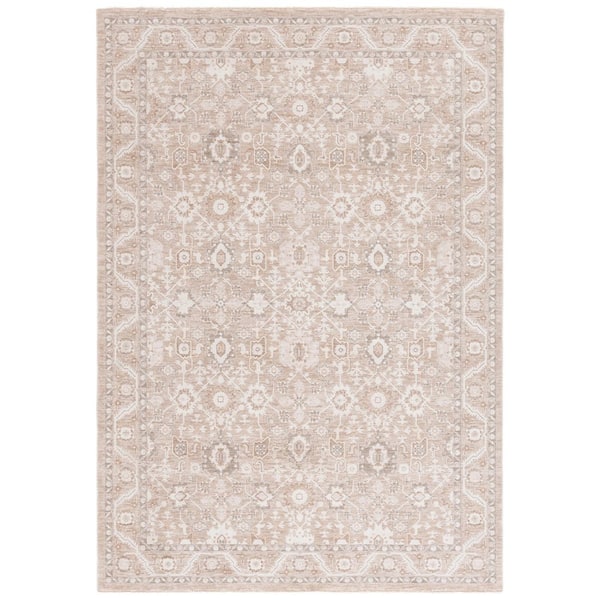 Willow 4 ft. x 6 ft. Beige/Ivory Ornate Border Area Rug