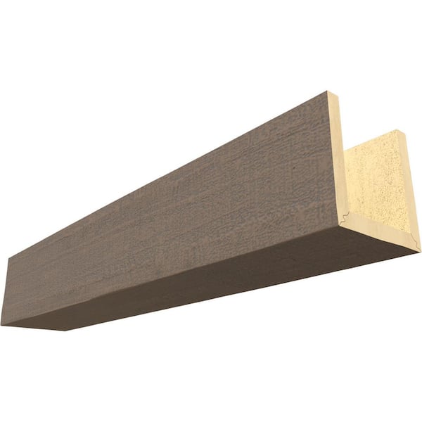 Ekena Millwork Endurathane 6 in. H x 4 in. W x 24 ft. L Rough Cedar Harvest Oak Faux Wood Beam