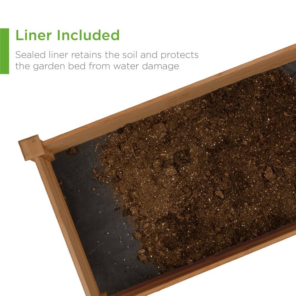 Acorn Brown 8x2ft Outdoor Fir Wood Raised Garden Bed Planter