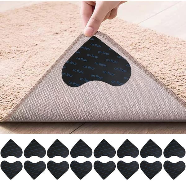 Pro Space 7 in. x 1.2 in. x 0.08 in. Rug Pads Grippers Carpet Tape Non Slip Rug Tape for Hardwood Floors and Tiles (16-Pack)