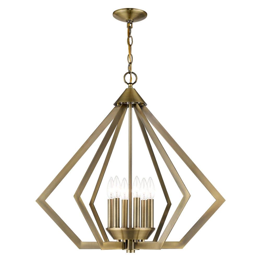 Dorrance 6-Light Antique Brass Diamond Chandelier price history on PriceWatchPro