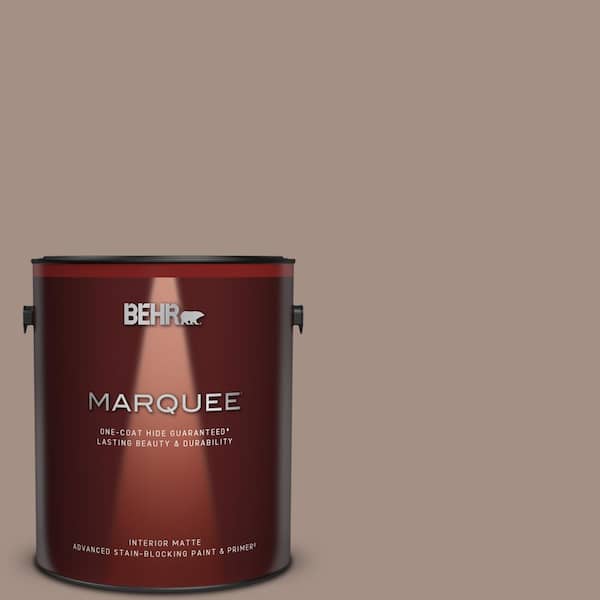 BEHR MARQUEE 1 gal. #MQ2-33 Parisian Cafe One-Coat Hide Matte Interior Paint & Primer