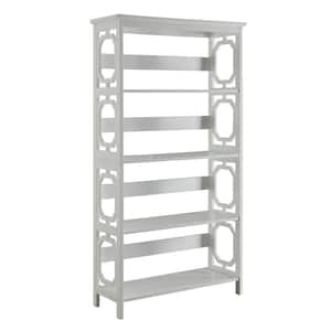 Omega 31.5 in. W White 5 Tier Bookcase