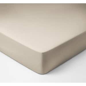 1-Piece Fog, Solid 100% Eucalyptus Lyocell Tencel, Twin (39 in. x 75 in.), Smooth Breathable,Super Soft,Fitted Sheet