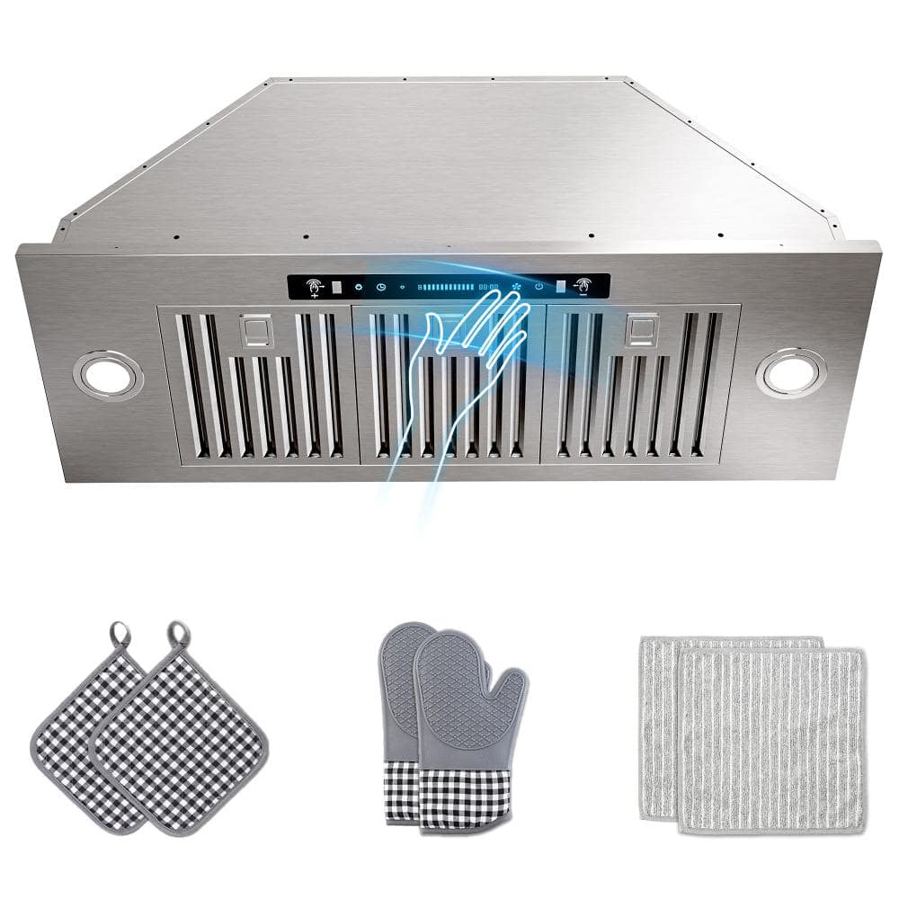 36 in. 300 CFM Convertible Insert Range Hood in Stainless Steel 4-Speed with LED, Touch and Gesture Control with Remote price history on PriceWatchPro