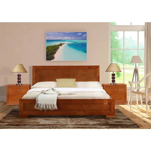 Camden Isle Trent 2-Piece Cherry Wood Queen Bedroom Set with 1 Nightstand