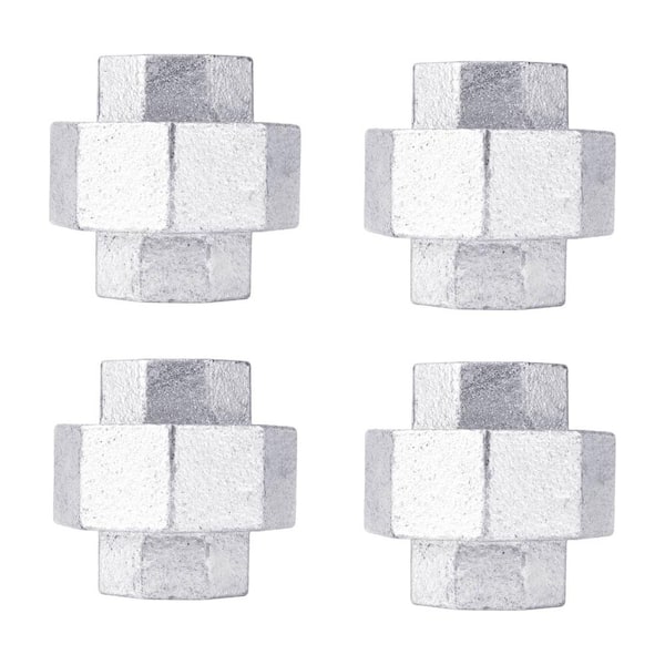 PIPE DECOR 3/4 in. x 2 in. H Iron Galvanized Union (4-Pack)
