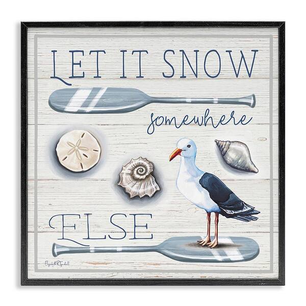 Stupell Industries Snow Somewhere Else by Elizabeth Tyndall 1-Piece Framed Graphic Print Animal Poster Art Print 17 in. x 17 in.