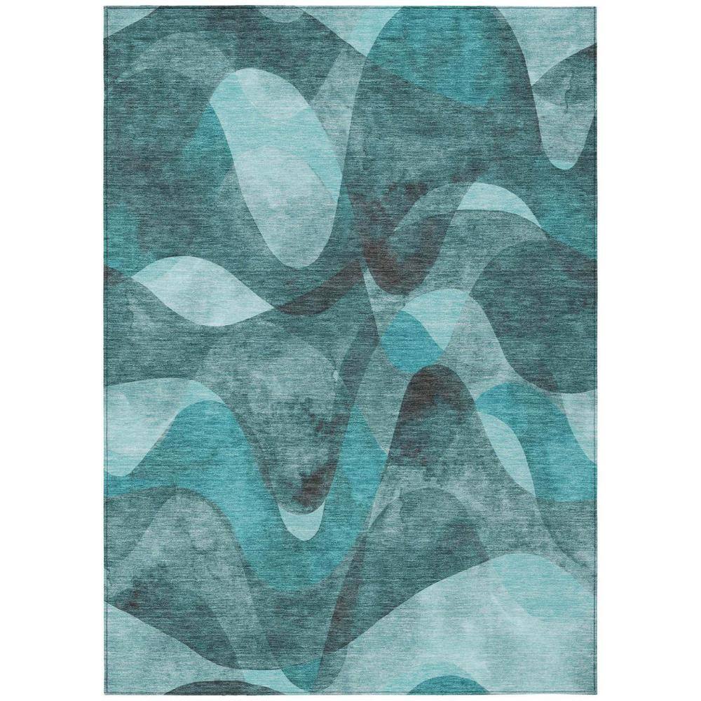 Teal 10 ft. x 14 ft. Woven Abstract Polyester Rectangle Indoor/Outdoor Area Rug price history on PriceWatchPro