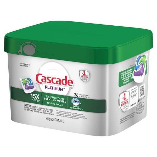 Cascade Platinum Action Pacs Dishwasher Detergent Pods, Fresh scent  (21-Count) 003700097722 - The Home Depot