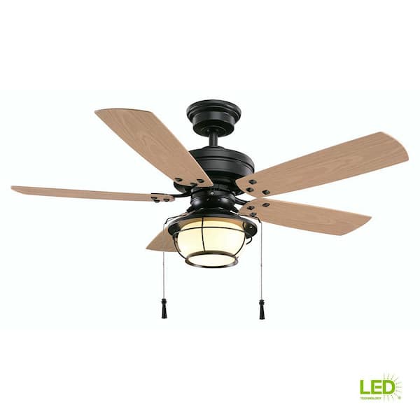 Hampton Bay North Sline 46 In Led Indoor Outdoor Natural Iron Ceiling Fan With Light Kit 51546 The Home Depot Hampton Bay North Sline 46 In Led, Home Depot Outdoor Ceiling Fan Light Kit
