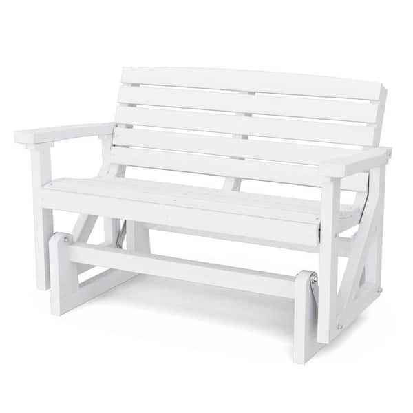 Wildridge Classic 2-Person White Plastic Outdoor Glider