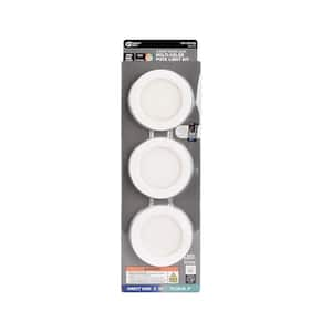 Plug-in and Direct Wire 3PK 4 in. 220 Lumens RGBW Ultra Slim Integrated LED Under Cabinet Puck Light