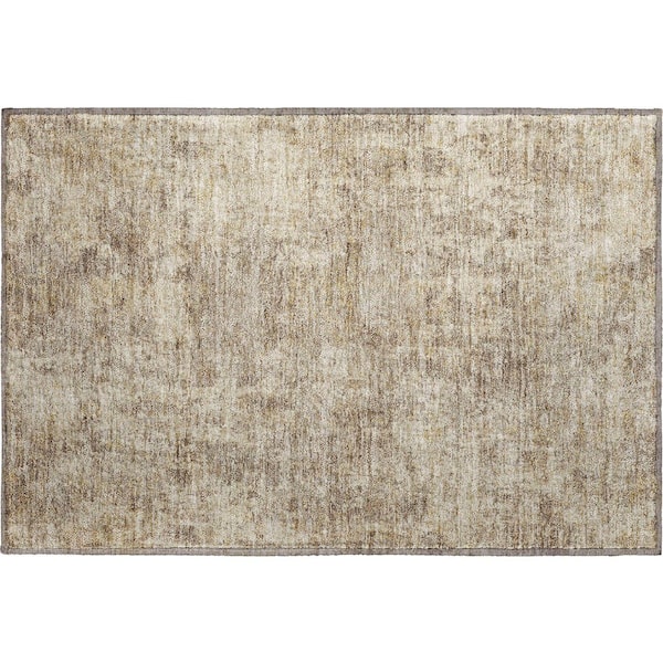 Mayfield Premium Machine Washable Abstract AMF2061 Taupe 2 ft. x 3 ft. Accent Rug
