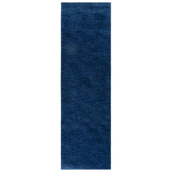 SAFAVIEH Carmine 2 ft. x 8 ft. Navy Modern Solid Runner Rug