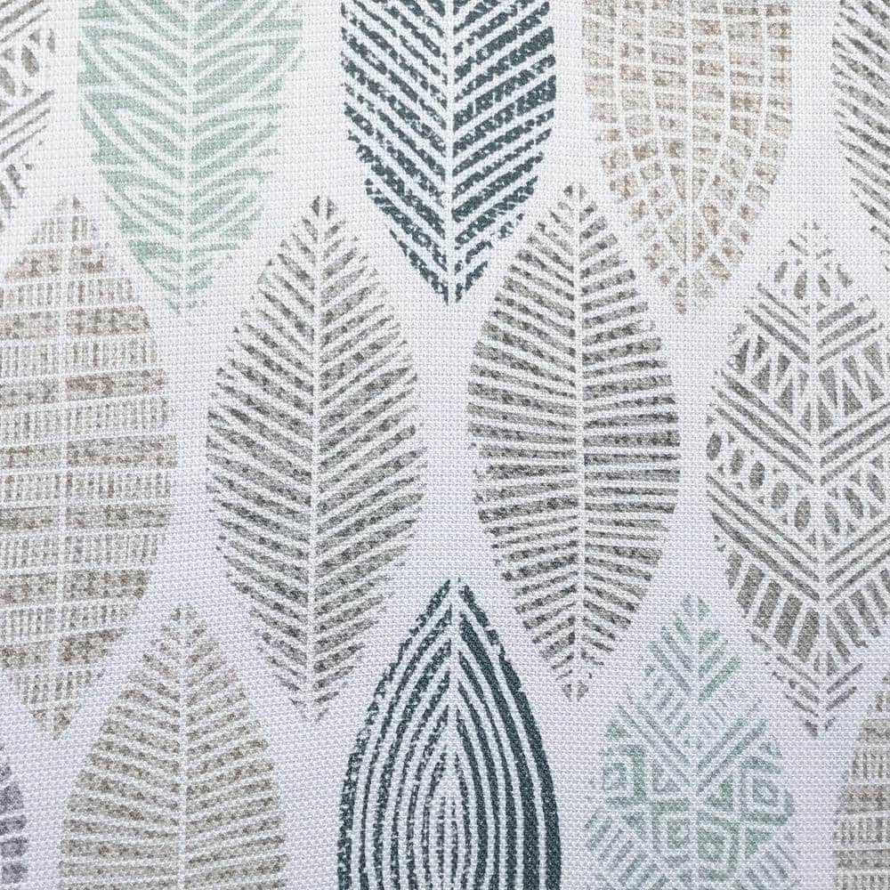 White Leaf Print Semi-Sheer Grommet Curtain Panel, 40" x 63"