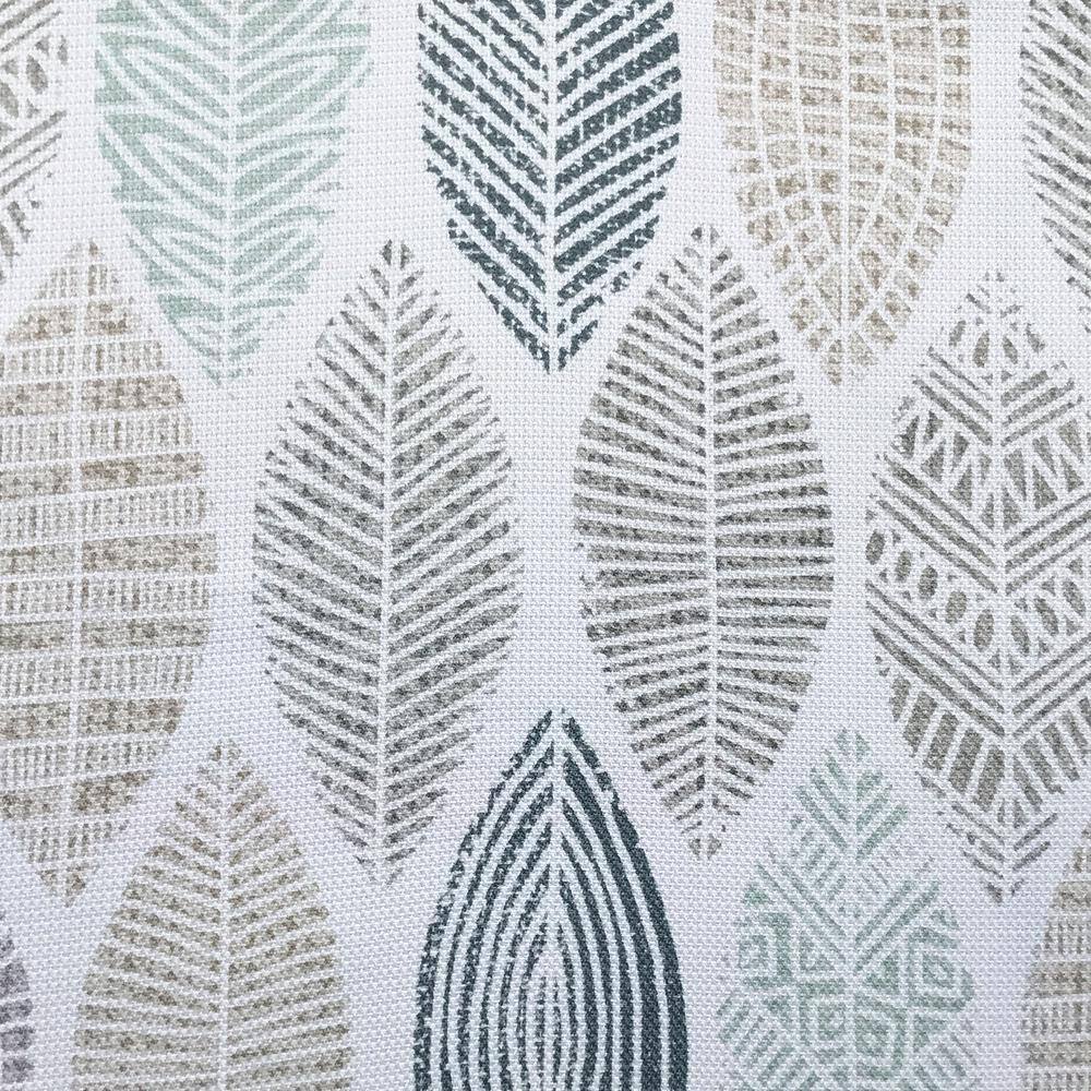 White Leaf Print Semi-Sheer Grommet Curtain Panel 40"x84"