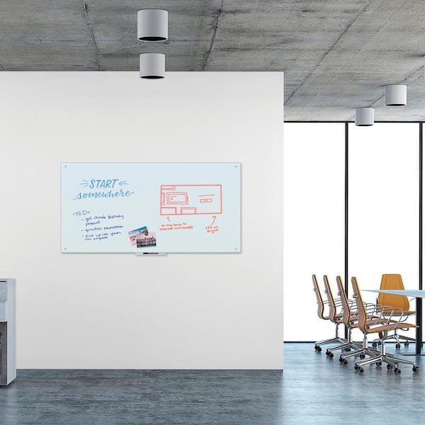 Glass Dry Erase Board, 47 x 35, White Surface - Office Express Office  Products