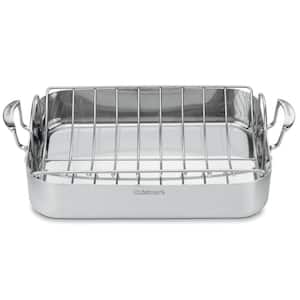MultiClad Pro 16 in. Stainless Triple Ply Roasting Pan with Rack