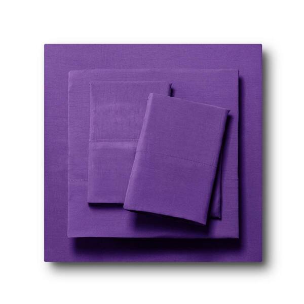 LDC LUX DECOR COLLECTION 4-Piece Purple Solid Color Bamboo Blend