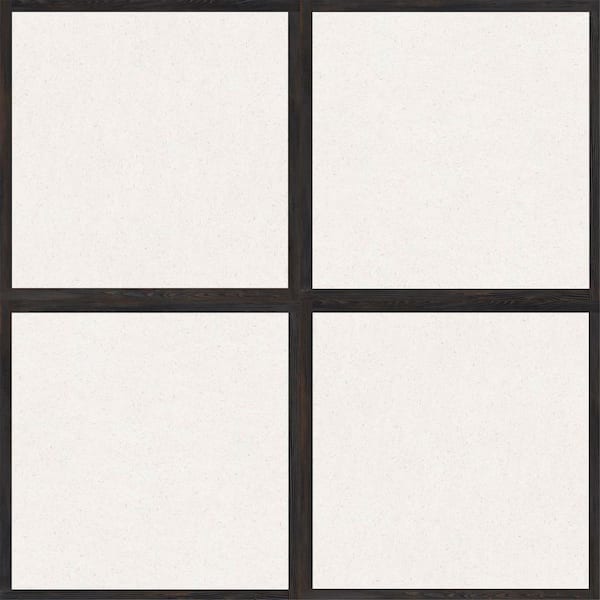 Ivy Hill Tile Illume Frame White 47.12 in. x 47.12 in. Limestone Look Matte Porcelain Floor and Wall Tile (30.98 sq. ft. / Case)