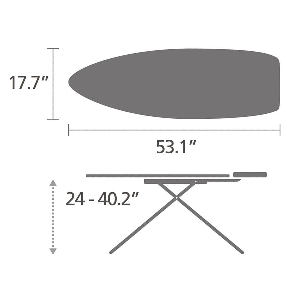 Titan Oval Black Frame Heat Resistant Ironing Board, 53 x 18 inches