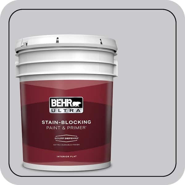 BEHR ULTRA 5 gal. #ECC-62-1 Urban Gray Extra Durable Flat Interior Paint & Primer