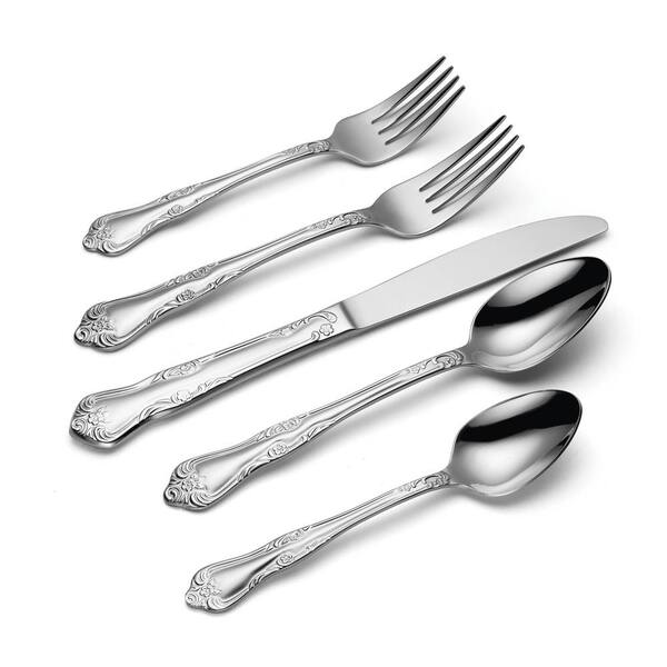 Oneida ALDWYCH Stainless Steel Flatware – Grooved Glossy Silverware, Choice Pieces (Used)