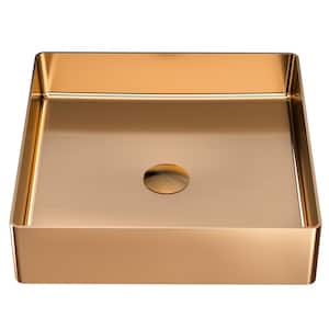 CCV500 15-3/4 in . Stainless Steel Vessel Bathroom Sink in Brown Brushed Copper